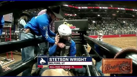 Wright, with his 88-point winning bull ride on Dakota Rodeos Pookie Holler, became the youngest cowboy in PRCA history to surpass the 2 million dollar mark in career earnings. . Stetson wright injury at san antonio 2022